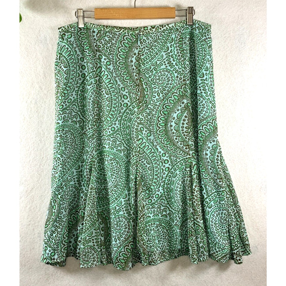 JH Collectible Women Midi Skirt Sz 14 Teal Fairy Feminine Romantic Artsy Chiffon - Picture 1 of 12